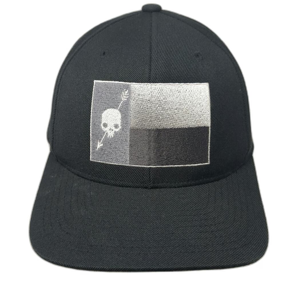 Sport-Tek Snapback Black One Size Green Under Brim Skull Arrow Patch Wool Hat